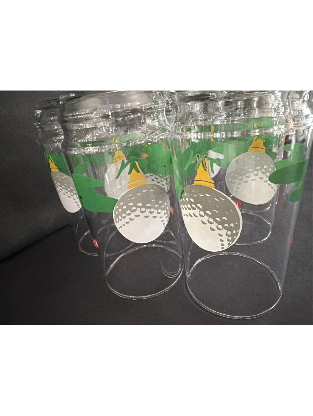 Set of 7 Vintage Golf Ball 19th Hole 16 Oz Indiana Glass Tumblers
